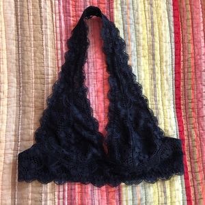 Black Lace Halter Bralette